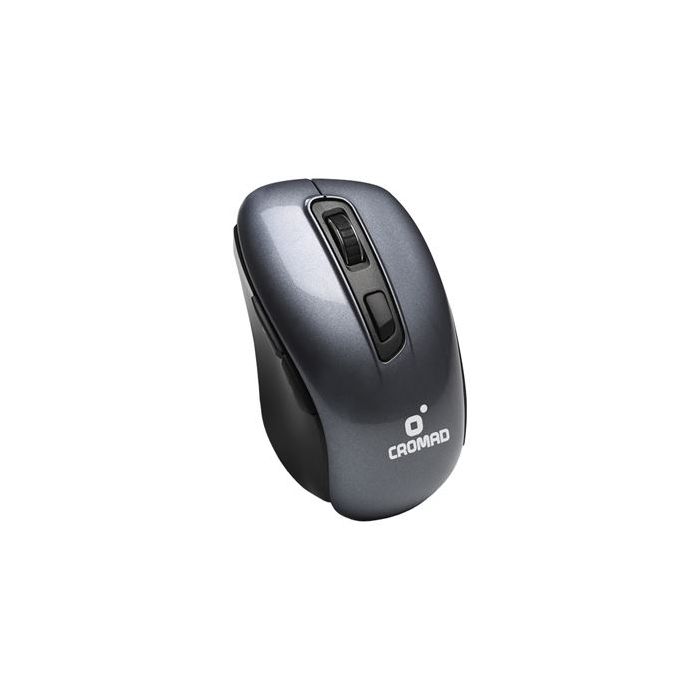 Cromad Raton Inalambrico - Hasta 10 Metros de Alcance - Incluye Mini Receptor USB - Maxima Autonomia de Bateria, Hasta 12 Meses - 3 Botones Accesibles - Bateria 1 X AA (No Incluida) - Diseño Comodo - Maxima Precision - Tacto Suave
