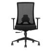 Cromad Silla Concisa y Comoda - Ajuste Total al Cuerpo - Soporte Lumbar Ajustable - Reposabrazos en Forma de T - Asiento de Alta Calidad - Funcion de Bloqueo - Altura Ajustable - Base de Nailon Negra - Ruedas de Nailon 360º - Tejido de Malla de Poliester