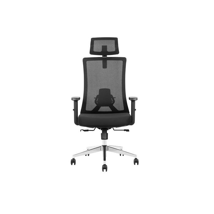 Cromad Silla Ergonomica Ajustable - Reposacabezas Regulable - Soporte Lumbar Ajustable - Reposabrazos Ajustable - Asiento de Espuma de Alta Calidad - deslizador Ajustable - Altura de Asiento Ajustable - Tejido de Malla de Poliester - Color Negro
