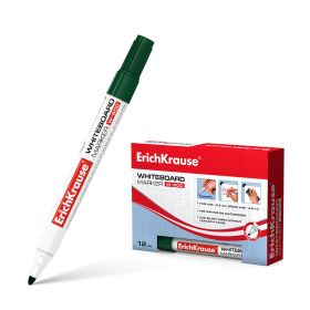 Erichkrause Marcador Pizarra W-500 - Punta en Forma de Bala Resistente al Daño - Ancho de Escritura de 08 a 25mm - Tinta a Base de Alcohol - Color Verde