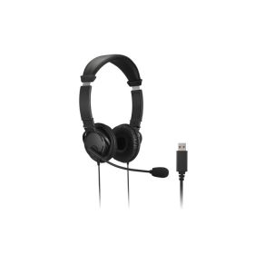 Kensington Auriculares con Microfono USB - Diadema Ajustable - Almohadillas Acolchadas - Controles en Cable - Cable de 1.80m - Color Negro