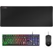 Mars Gaming Pack Premium 3 en 1 Teclado hibrido H-MECH, Raton Ultra Ligero 10K y Alfombrilla XXL - Compatibilidad Universal - Tecnologia H-MECH - Iluminacion FRGB Rainbow - Sensor Optico 10000 DPI - Switches Mecanicos KAILH - Color Negro