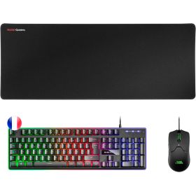 Mars Gaming Pack Premium Teclado Hibrido H-MECH - Raton Ultra Ligero 10K - Alfombrilla XXL - Compatibilidad Universal - Tecnologia H-MECH - Iluminacion FRGB Rainbow - Raton 69g con Cable Feather - Sensor Optico de 10000 DPI - Switches Mecanicos KAILH - C