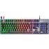 Mars Gaming Teclado Gaming MK220 - Tecnologia H-MECH - Iluminacion FRGB Rainbow - Panel de Aluminio - Base de ABS Reforzado - Diseño Completo - Material Aluminio + ABS - Longitud del Cable 150cm - Frances - Color Negro