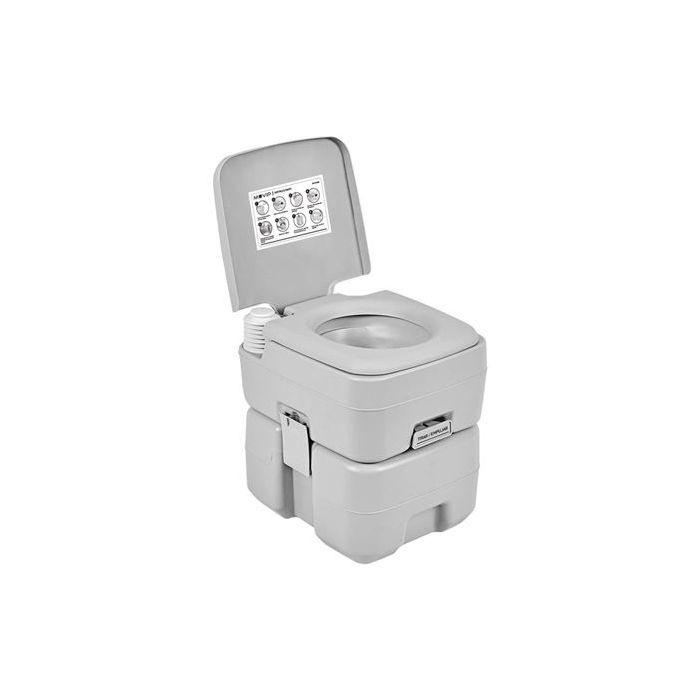 Muvip Inodoro Quimico Portatil - Deposito 20L - Tanque de Agua 12L - Bomba Manual de Fuelle