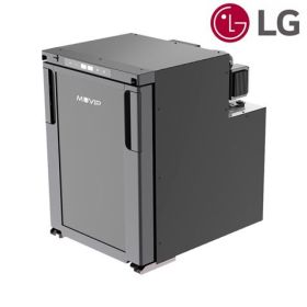 Muvip Nevera Fija con Compresor LG 50L 60W - Conexion 12/24V - Apertura Frontal - Proteccion Bateria - Luz LED - Temperatura Regulable - Dos Zonas de Frio - Color Gris