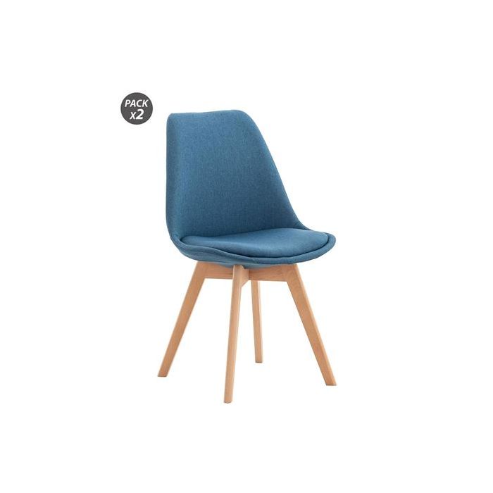 Muvip Pack 2 Sillas Design D400 - Tela Azul Oscuro