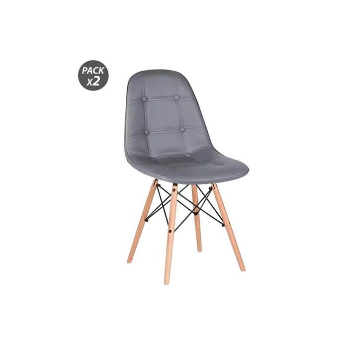 Muvip Pack 2 Sillas Design D300 - Color Gris