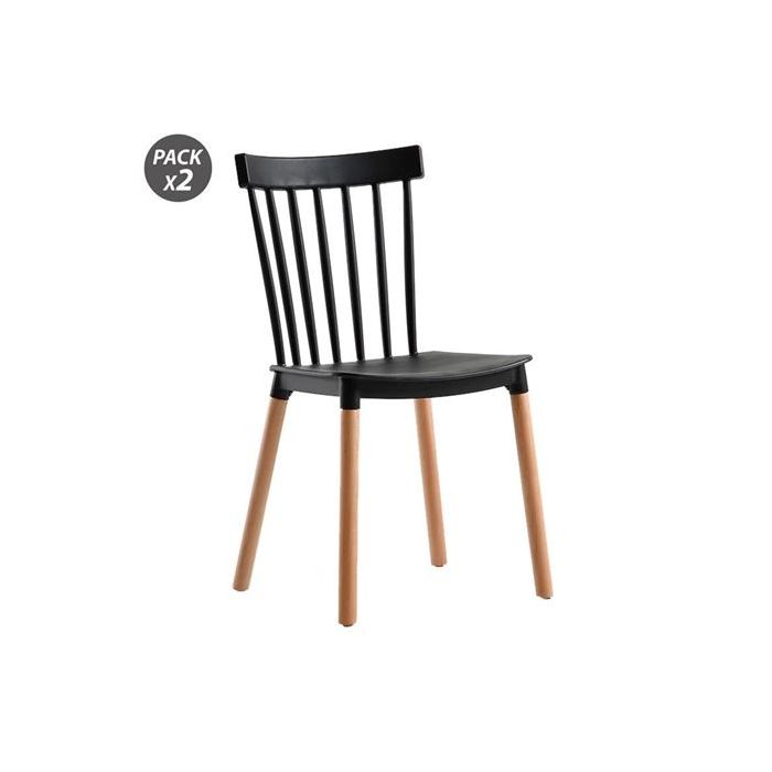 Muvip Pack 2 Sillas Design D800 - Color Negro