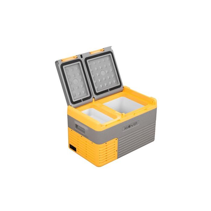 Muvip Nevera Portatil con Compresor 24 Litros Doble Zona - Compresor Silencioso - Color Amarillo
