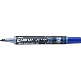 Pentel Maxiflo Flex-Feel Rotulador para Pizarra Blanca - Punta Flexible 4.6mm - Trazo de 1 a 5mm - Dosificacion de Tinta mediante Embolo - Color Azul