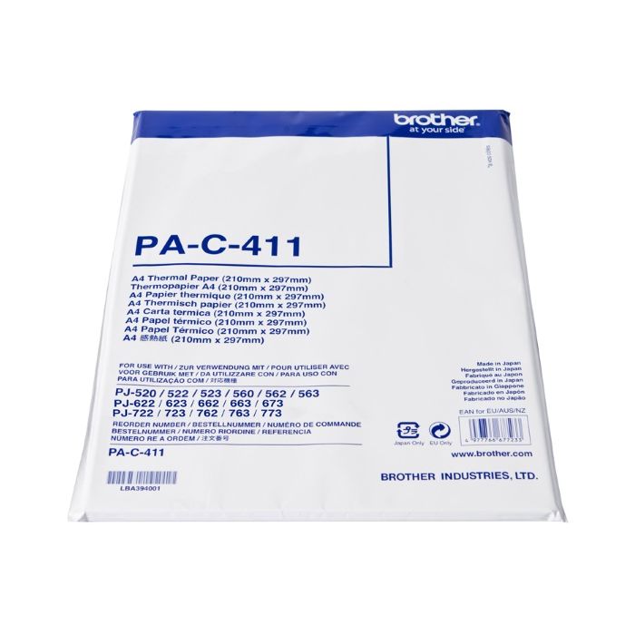 Brother PAC411 Pack de 100 Hojas A4 de Papel Termico Original
