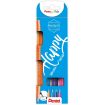 Pentel Brush Sing Pen Happy Pack de 4 Rotuladores con Punta de Pincel - Lineas Finas o Gruesas dependiendo de la Presion - Fabricados con 81% de Plasticos Recicldos - Colores Azul Cielo, Naranja, Violeta y Rosa