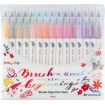 Pentel Brush Sing Pen Twin Pack de 30 Rotuladores con Doble Punta de Pincel Flexible - Punta Ancha 1-4mm, Punta Fina 0,2-2mm - Colores Surtidos