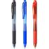 Pentel EnerGel X Pack de 3 Boligrafos de Bola Retractiles Tinta Gel - Punta 0.7mm - Trazo 0.35mm - Recargable - Grip de Agarre - 50% de Materiales Reciclados - Color Negro, Azul y Rojo