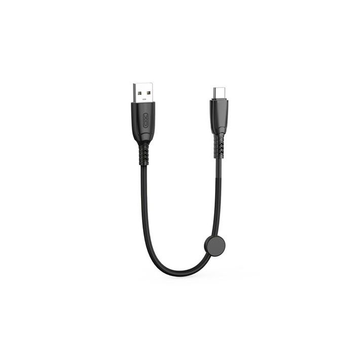 XO Cable NB247 Carga Rapida USB - Tipo C - 6A - 25cm con Clip - Color Negro