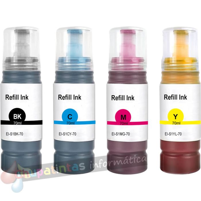 Epson 102/103/104/106/107/T6642/T6732 Pack de 4 Botellas de Tinta Genericas