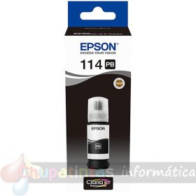 Epson 114 Negro Photo Botella de Tinta Pigmentada Original - C13T07B140