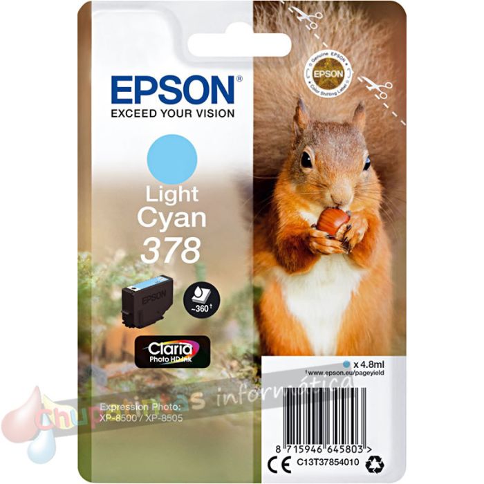 Epson 378 Cian Light Cartucho de Tinta Original - C13T37854010