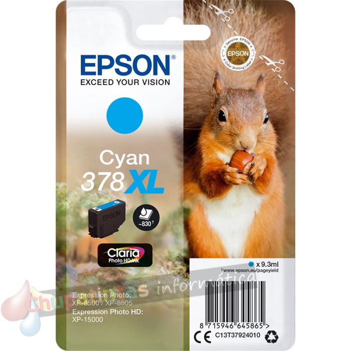 Epson 378XL Cian Cartucho de Tinta Original - C13T37924010