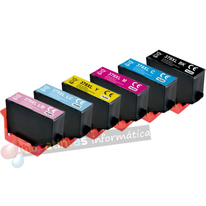 Epson 378XL Pack de 6 Cartuchos de Tinta Genéricos