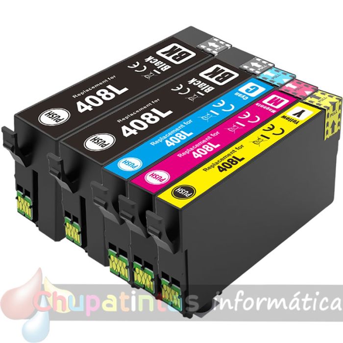 EPSON 408L Pack Ahorro 5 Cartuchos de Tinta Genéricos