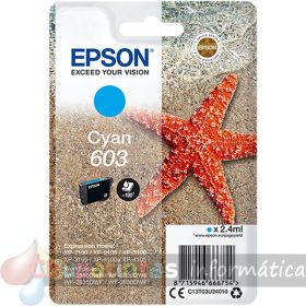 Epson 603 Cyan Cartucho de Tinta Original - C13T03U24010