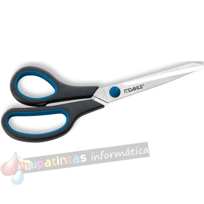 Dahle 54418 Office Comfort-Grip Tijeras de Acero Templado 21cm - Modelo Especial para Zurdos - Hojas Afiladas