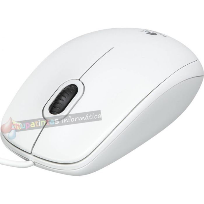 Logitech B100 Ratón USB 800dpi - 3 Botones - Uso Ambidiestro - Cable de 1.80m - Color Blanco-3