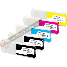 Epson SJIC26P Pack de 5 Cartuchos de Tinta Genericos