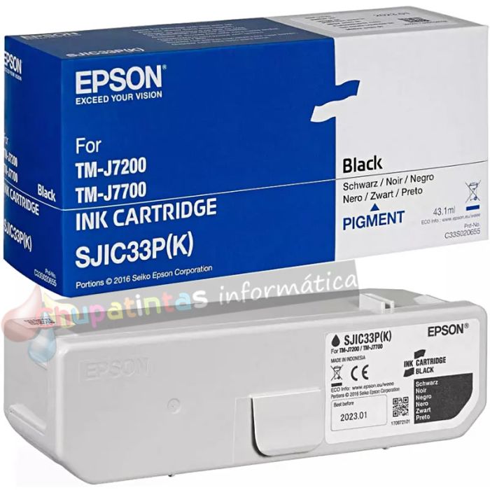 Epson SJIC33P Negro Cartucho de Tinta Original - C33S020655/SJIC33P(K)