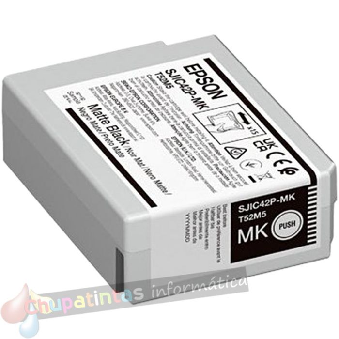 Epson SJIC42P(MK) Negro Mate Cartucho de Tinta Original - C13T52M540