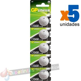 GP Lithium Pack de 5 Pilas Litio de Botón CR2430 3V-1