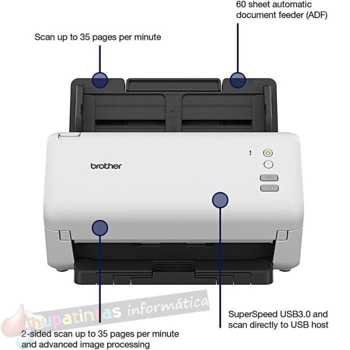 Brother ADS4100 Escáner Documental - Hasta 70ppm - Alimentador Automático - Doble Cara-4