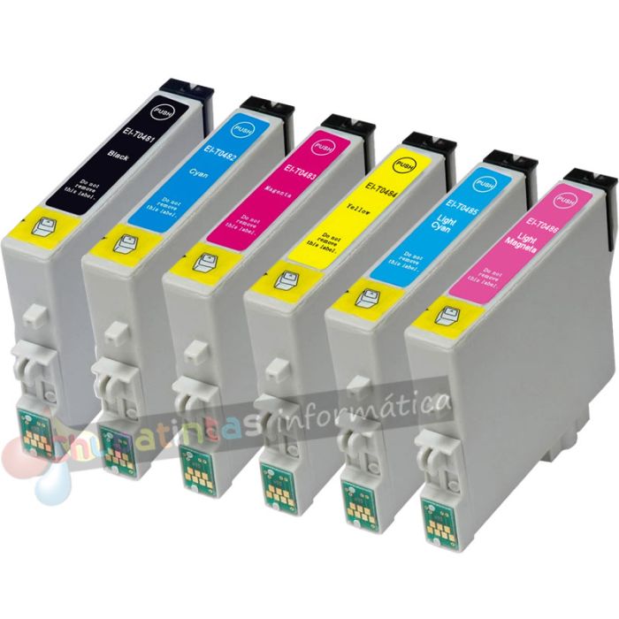 Epson T0487 Pack de 6 Cartuchos de Tinta Genéricos