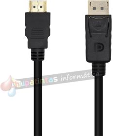 Aisens Cable Conversor Displayport a HDMI - DP/M-HDMI/M - 1.5m - Color Negro-1