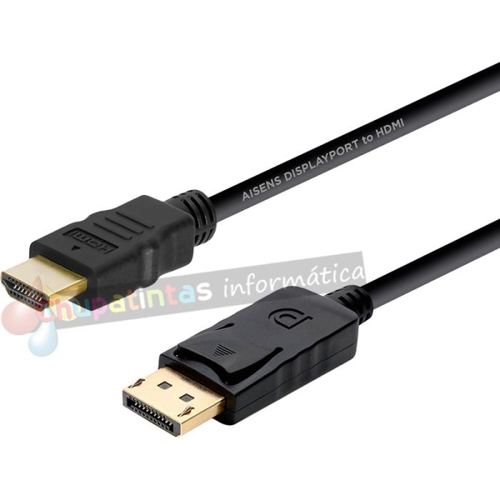 Aisens Cable Conversor Displayport a HDMI - DP/M-HDMI/M - 5m - Color Negro-5
