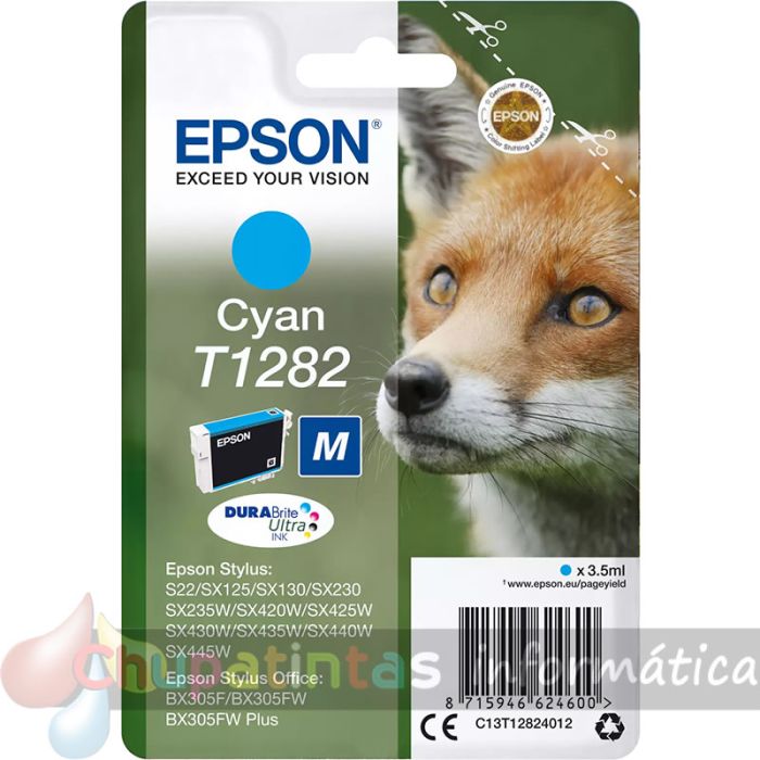Epson T1282 Cian Cartucho de Tinta Original - C13T12824012