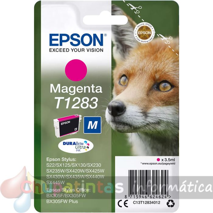 Epson T1283 Magenta Cartucho de Tinta Original - C13T12834012