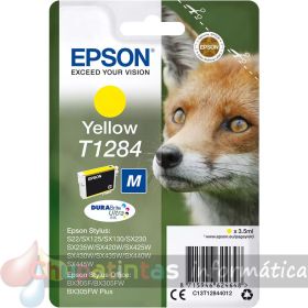 Epson T1284 Amarillo Cartucho de Tinta Original - C13T12844012