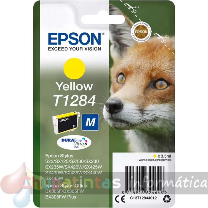Epson T1284 Amarillo Cartucho de Tinta Original - C13T12844012