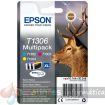 Epson T1306 Pack de 3 Cartuchos de Tinta Originales - Cian, Magenta, Amarillo - C13T13064012