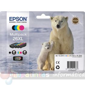 Epson T2636 (26XL) Pack de 4 Cartuchos de Tinta Originales - C13T26364010