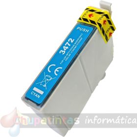 Epson T3472/T3462 (34XL) Cian Cartucho de Tinta Genérico - Reemplaza C13T34724010/C13T34624010-1