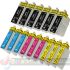 Epson T3476 (34XL) Pack de 15 Cartuchos de Tinta Genéricos: T3471+T3472+T3473+T3474-1