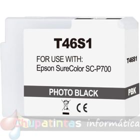 Epson T46S1 Negro Foto Cartucho de Tinta Pigmentada Genérico - Reemplaza C13T46S100