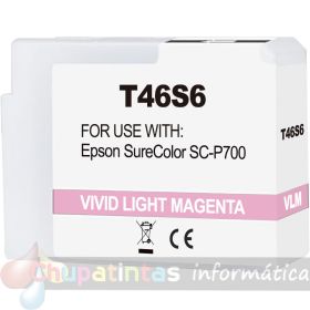 Epson T46S6 Magenta Light Vivido Cartucho de Tinta Pigmentada Genérico - Reemplaza C13T46S600