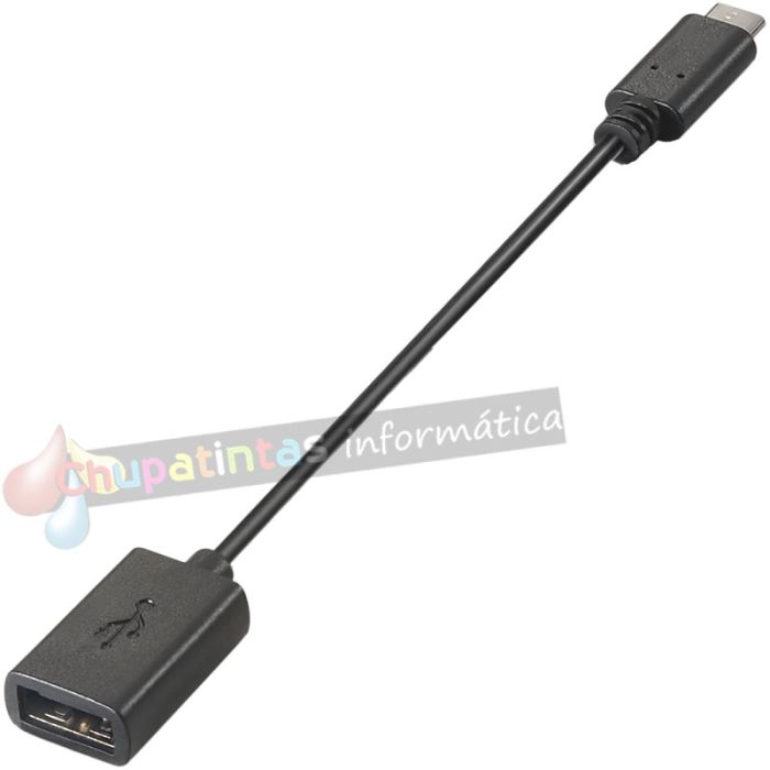Aisens Cable USB 2.0 3A - Tipo USB-C/M-A Hembra - 15cm - Color Negro-1