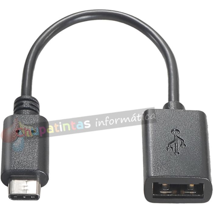 Aisens Cable USB 2.0 3A - Tipo USB-C/M-A Hembra - 15cm - Color Negro-2