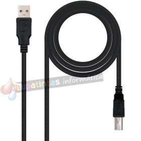 Nanocable Cable de Impresora USB-A 2.0 Macho a USB-B Macho 3m-1